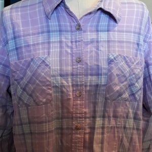 L.L. Bean Purple Plaid Button Down Shirt